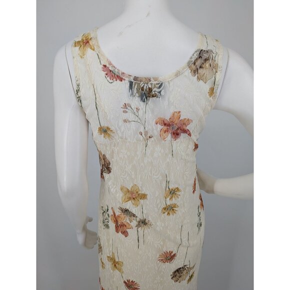 Vintage Francesca Caretti Maxi Slip Dress Women Size 12 Floral Lace Cottagecore - Picture 8 of 12